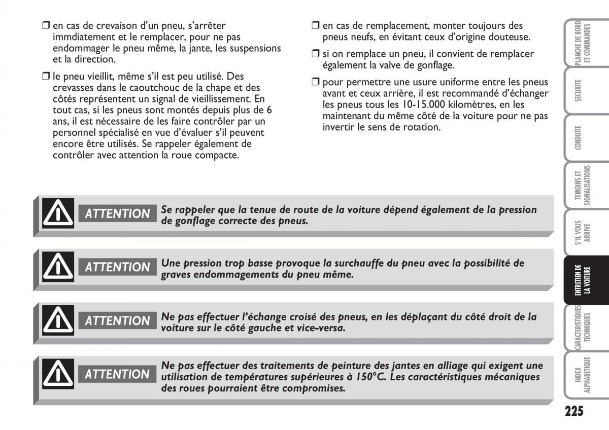 Fiat Multipla II 2 manuel du proprietaire / page 226