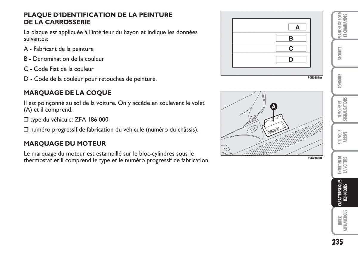 Fiat Multipla II 2 manuel du proprietaire / page 236