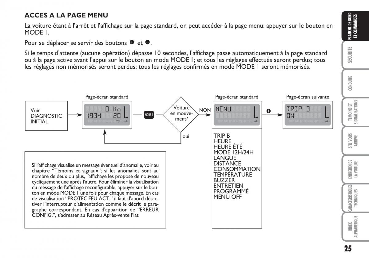 Fiat Multipla II 2 manuel du proprietaire / page 26