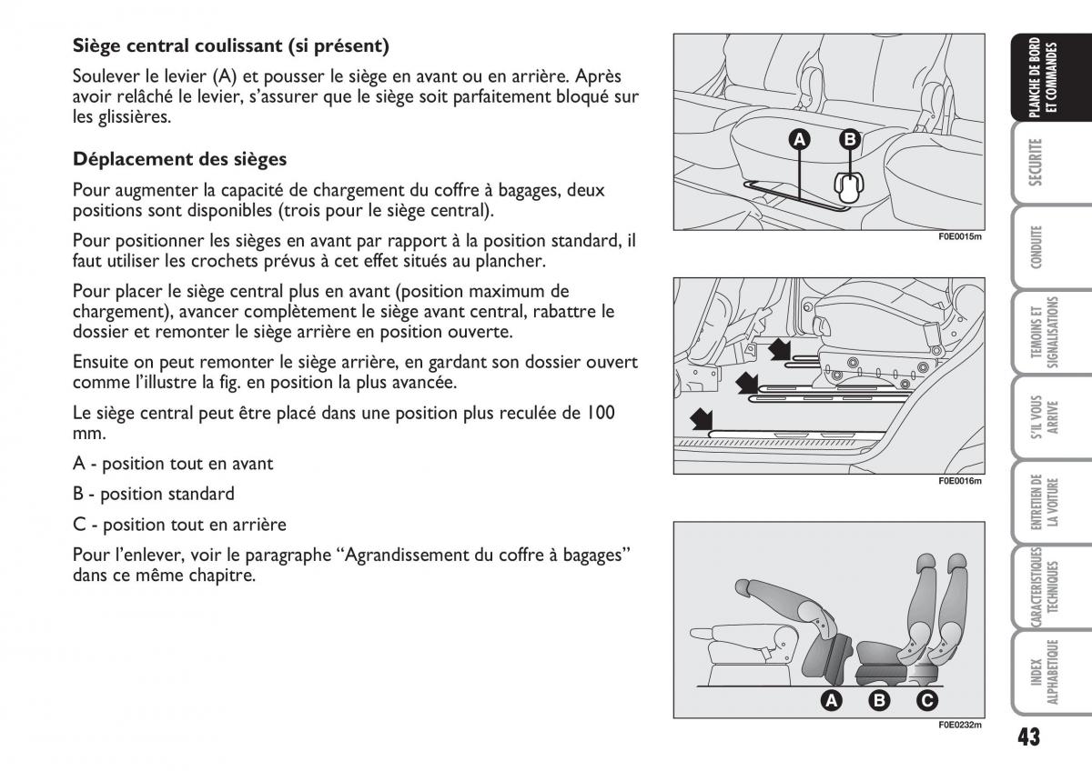 Fiat Multipla II 2 manuel du proprietaire / page 44