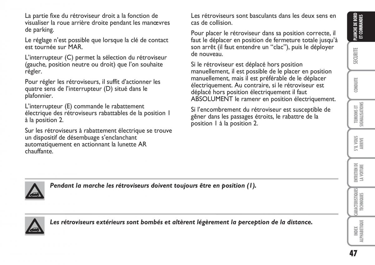 Fiat Multipla II 2 manuel du proprietaire / page 48