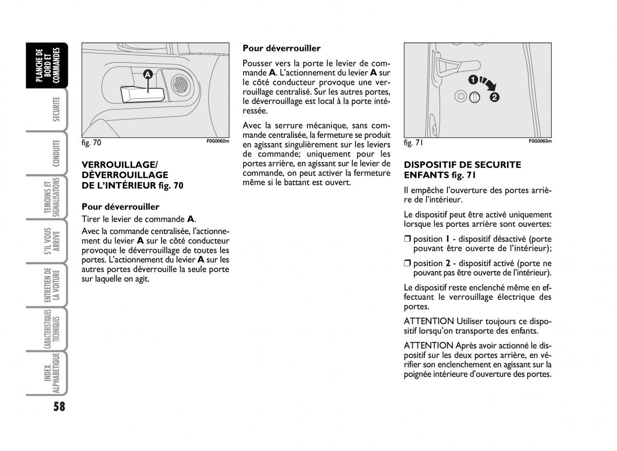 Fiat Panda I 1 manuel du proprietaire / page 60