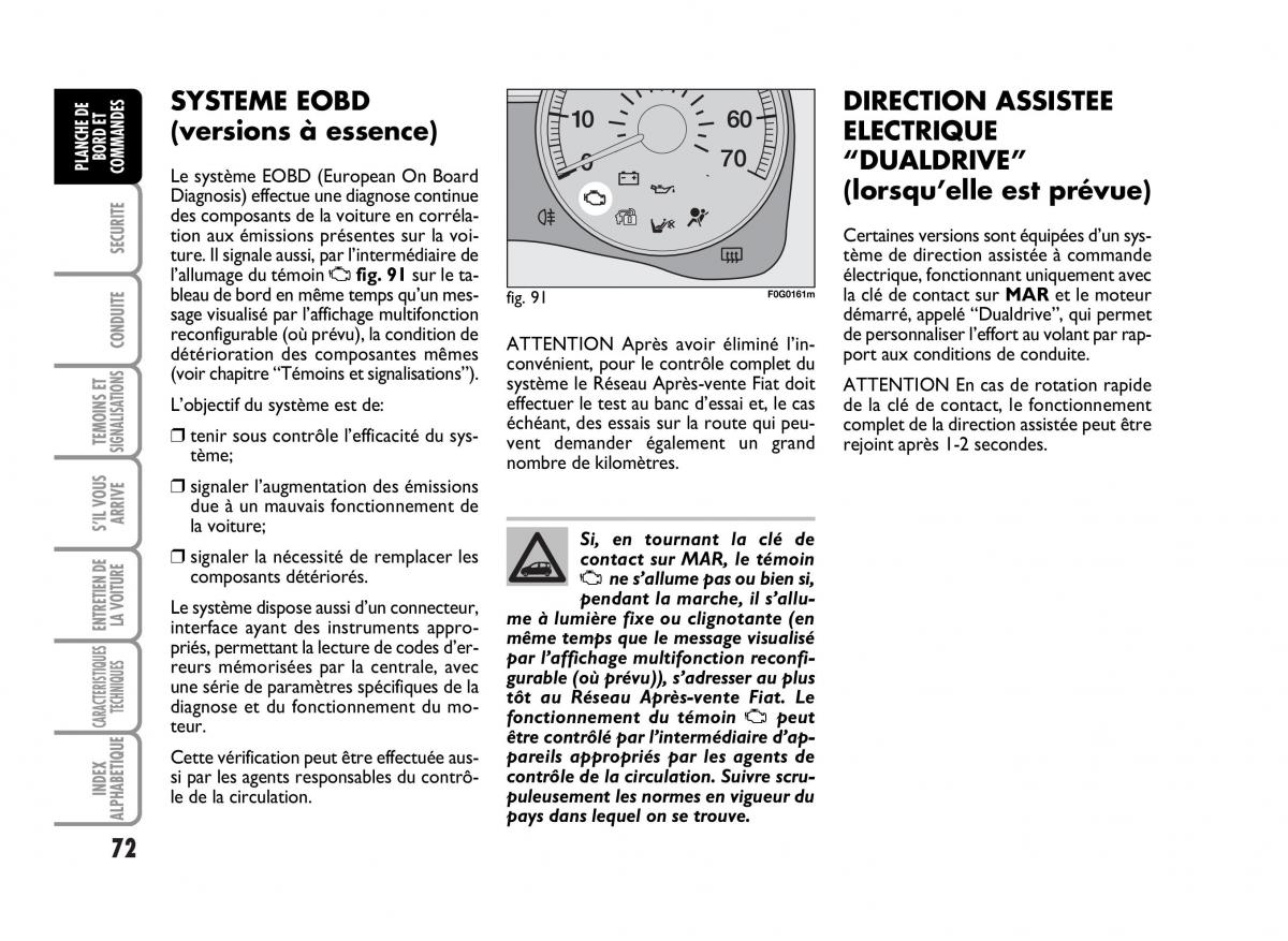 Fiat Panda I 1 manuel du proprietaire / page 74