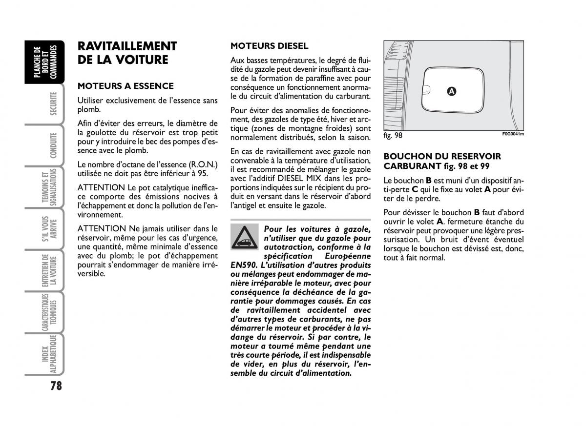 Fiat Panda I 1 manuel du proprietaire / page 80