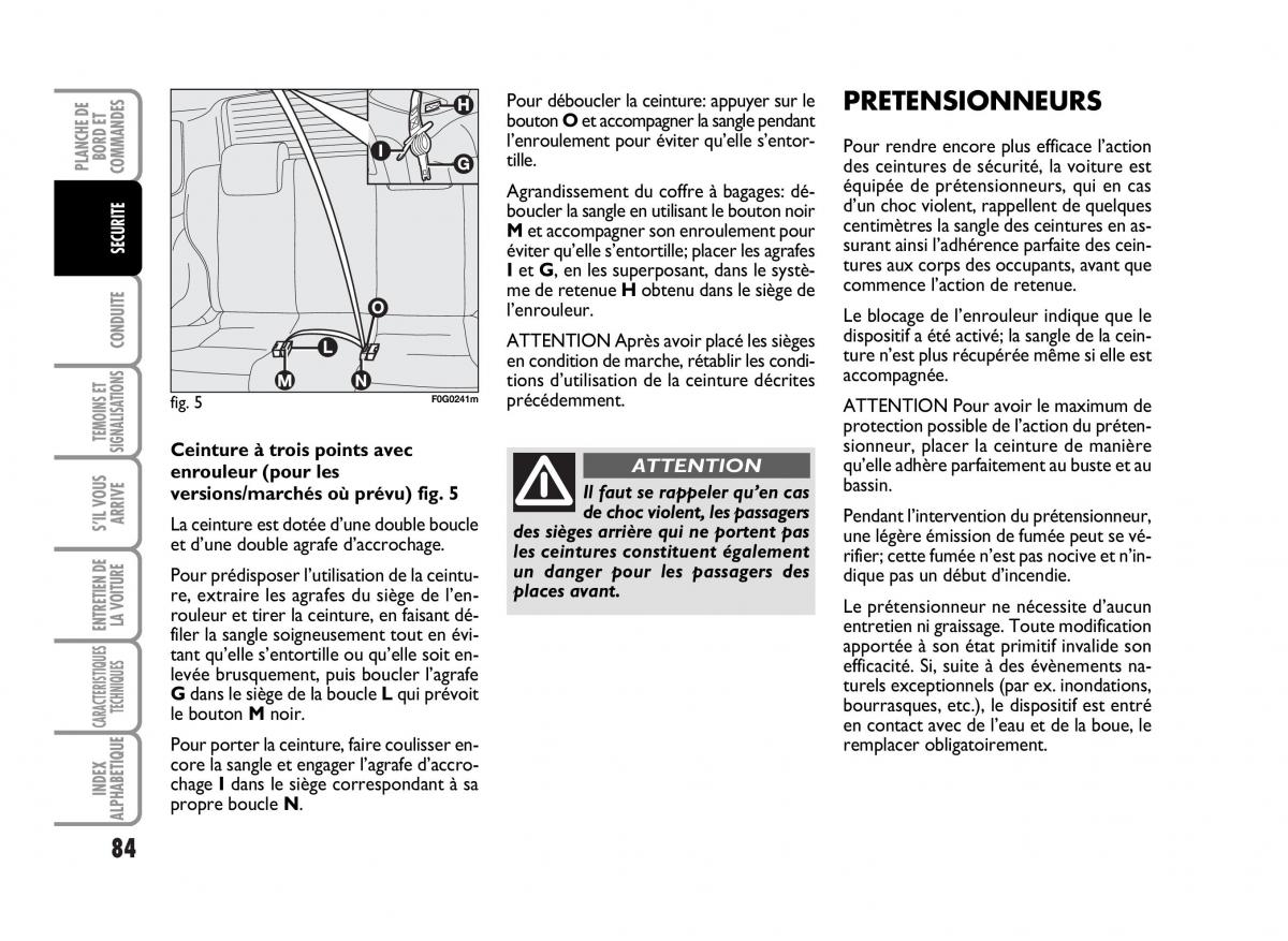 Fiat Panda I 1 manuel du proprietaire / page 86