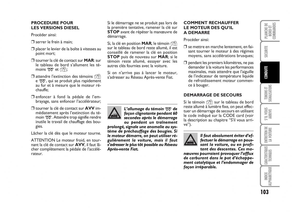 Fiat Panda I 1 manuel du proprietaire / page 105