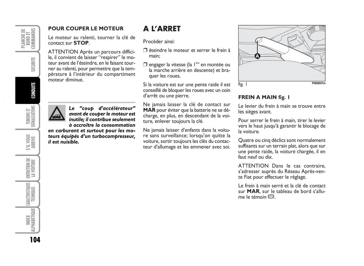 Fiat Panda I 1 manuel du proprietaire / page 106