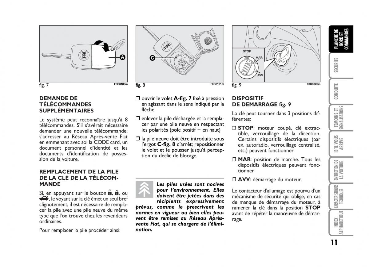 Fiat Panda I 1 manuel du proprietaire / page 13