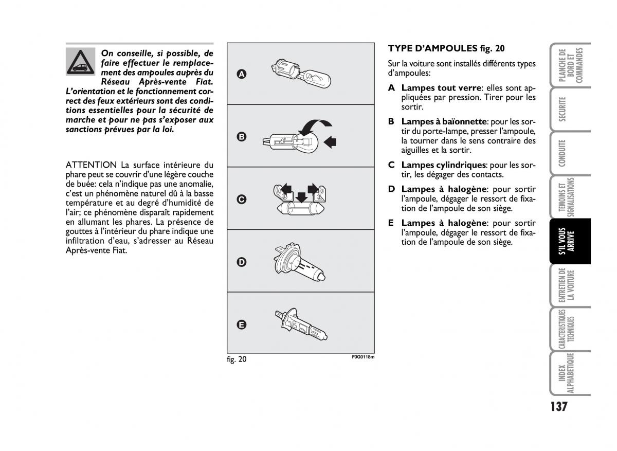 Fiat Panda I 1 manuel du proprietaire / page 139