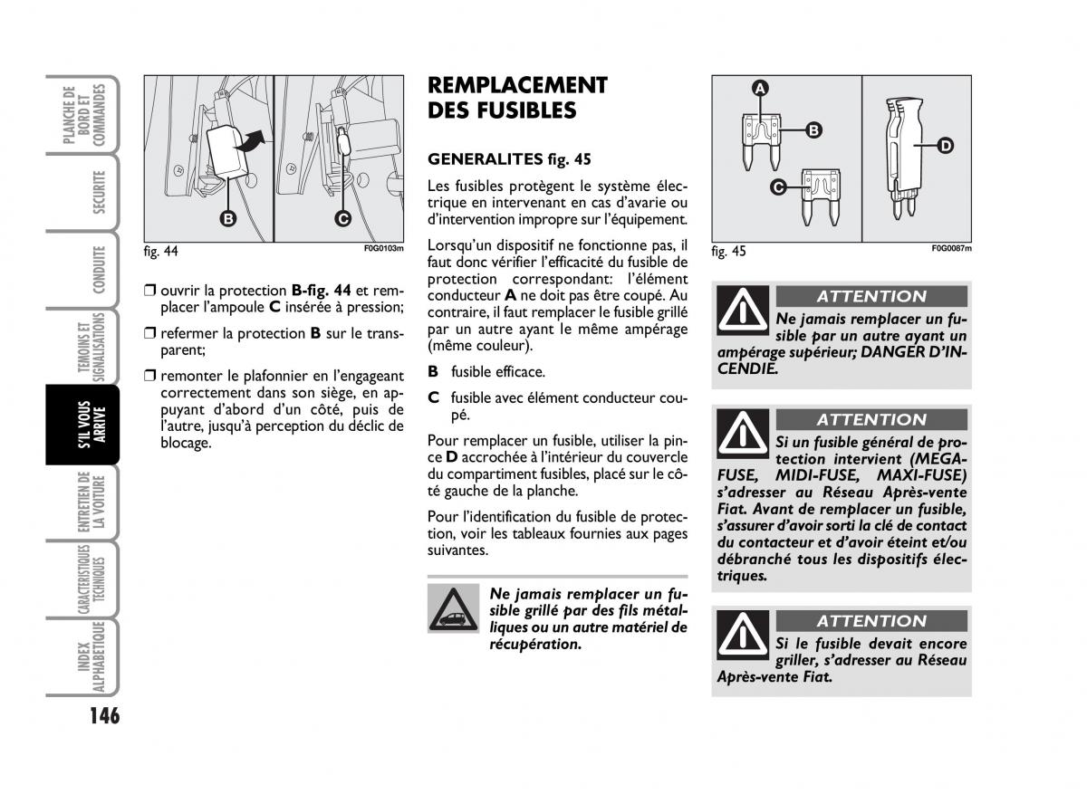 Fiat Panda I 1 manuel du proprietaire / page 148