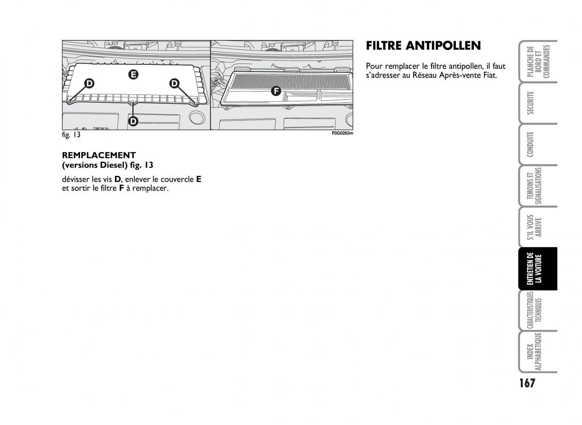 Fiat Panda I 1 manuel du proprietaire / page 169