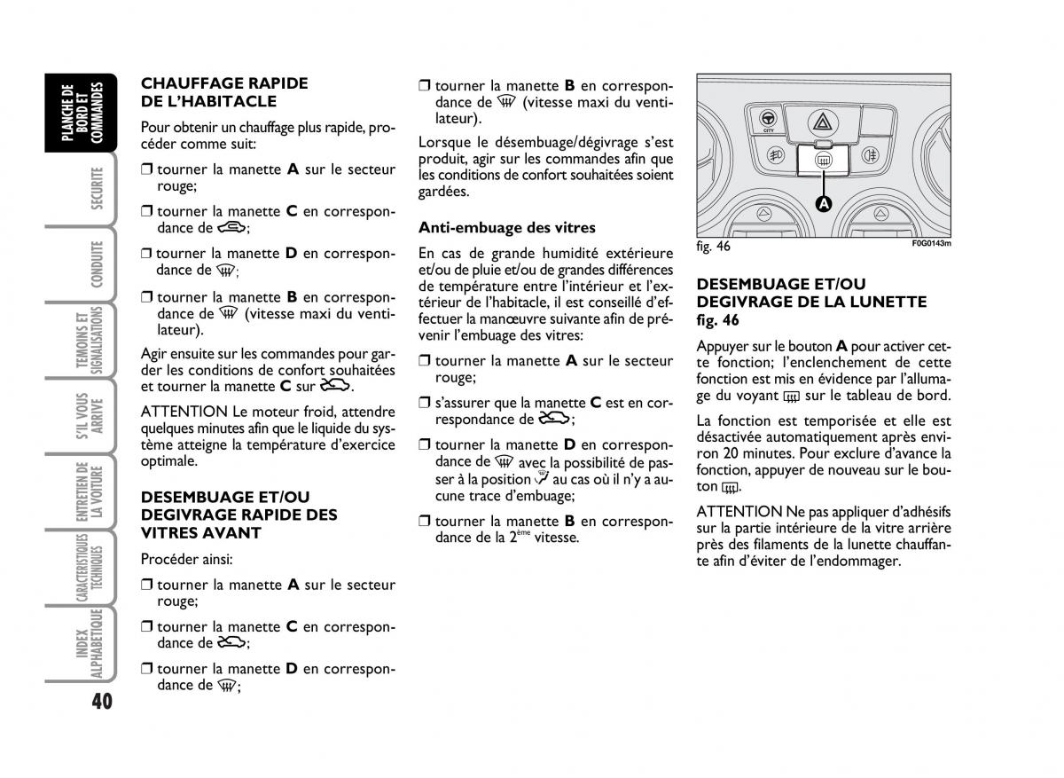 Fiat Panda I 1 manuel du proprietaire / page 42