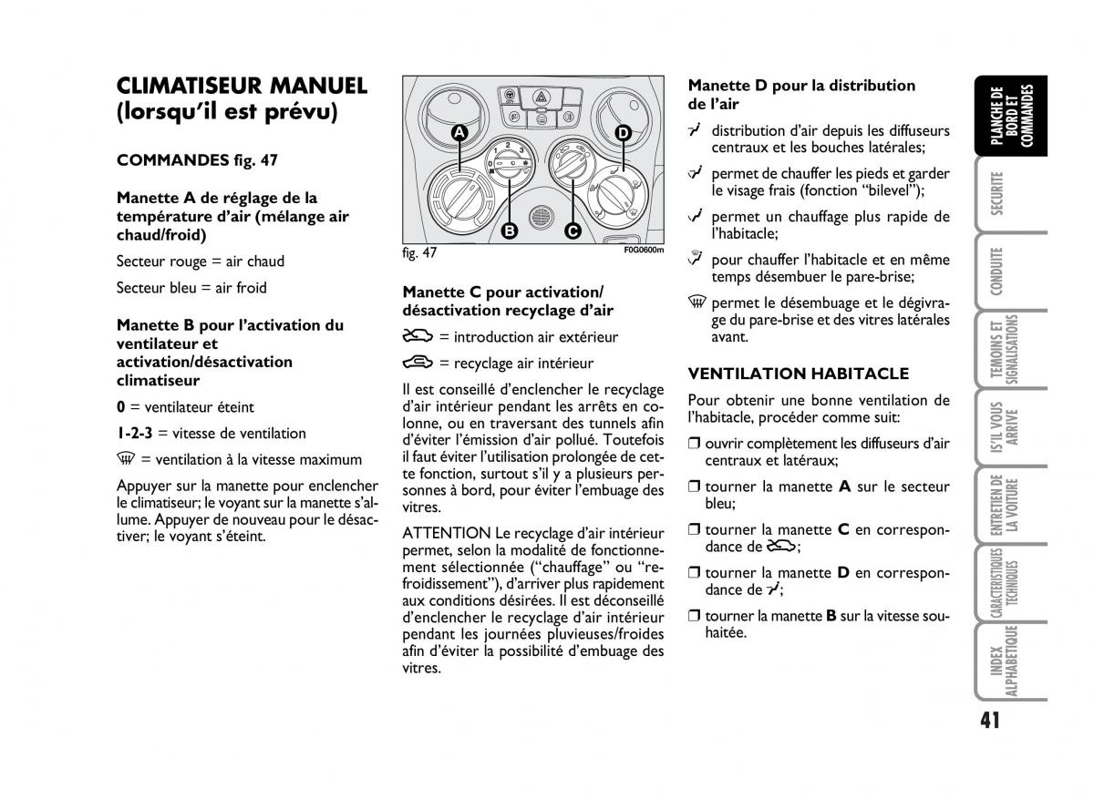 Fiat Panda I 1 manuel du proprietaire / page 43