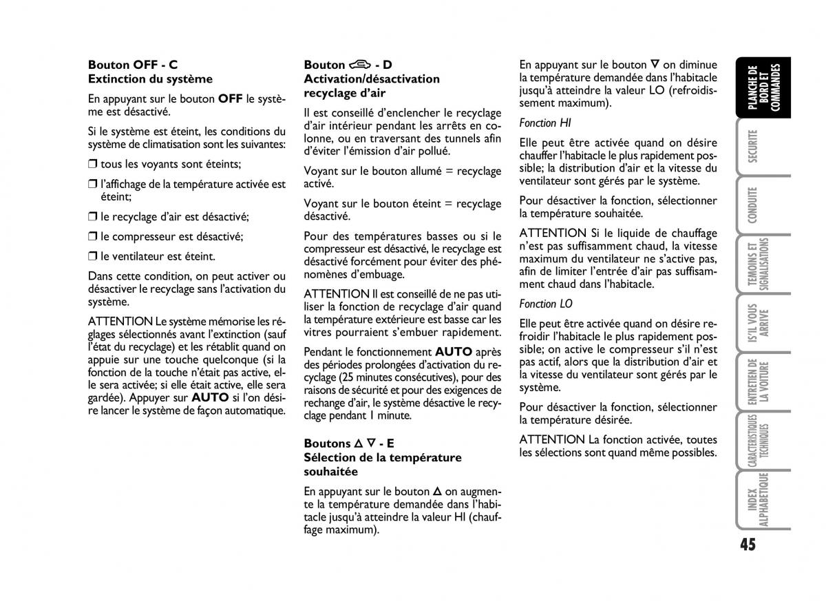 Fiat Panda I 1 manuel du proprietaire / page 47