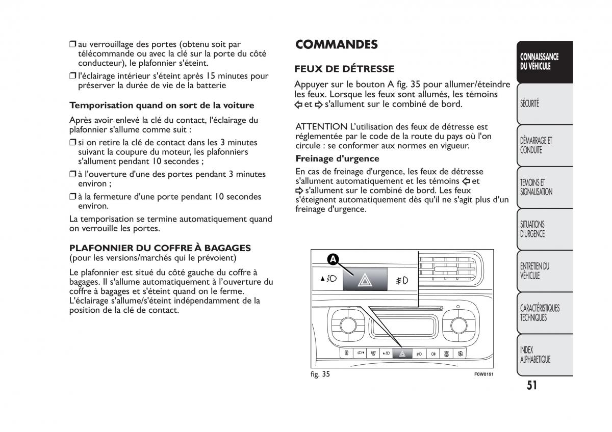 Fiat Panda II 2 manuel du proprietaire / page 55