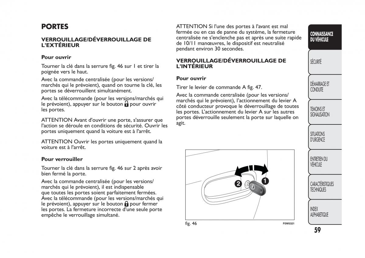 Fiat Panda II 2 manuel du proprietaire / page 63