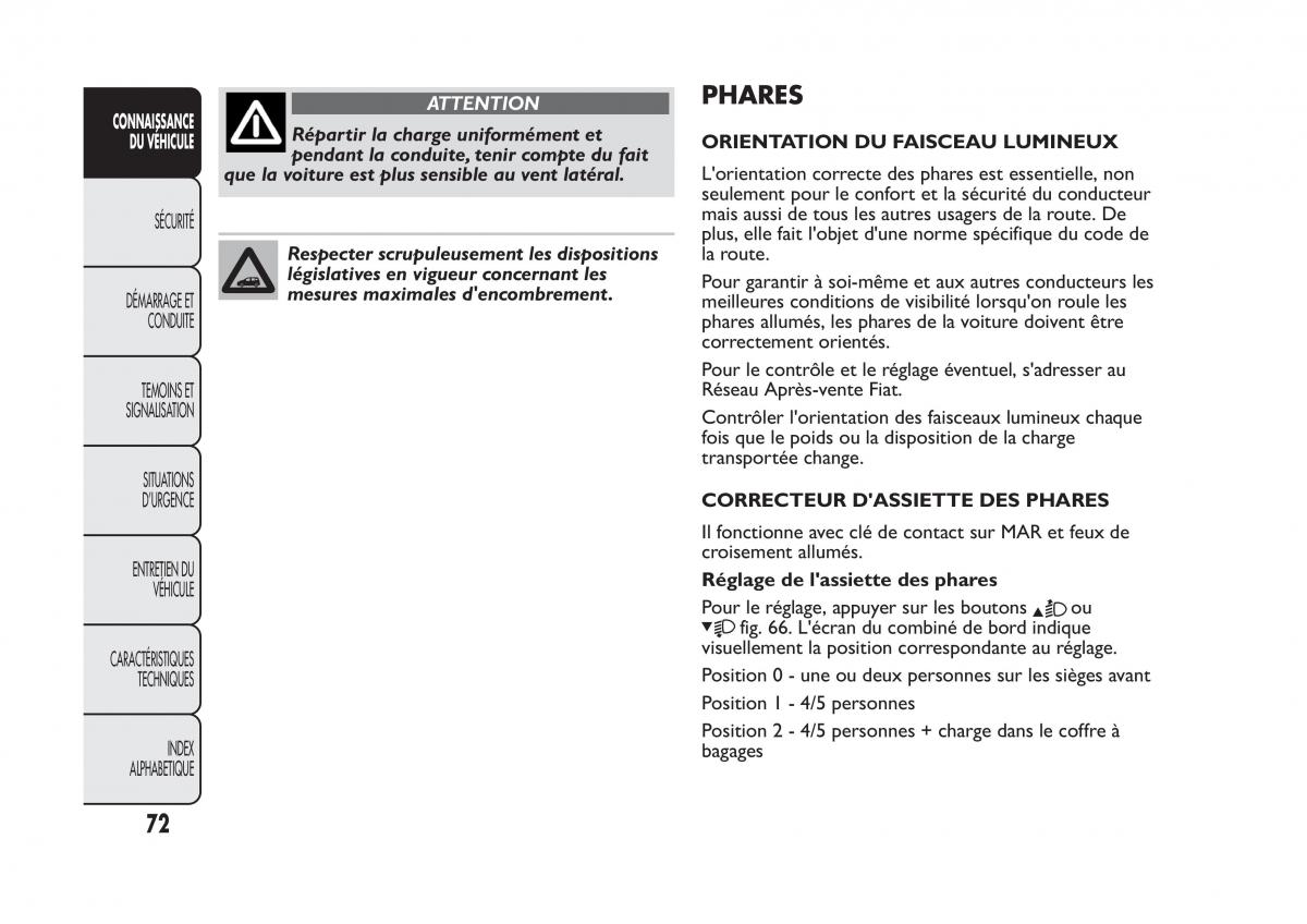 Fiat Panda II 2 manuel du proprietaire / page 76