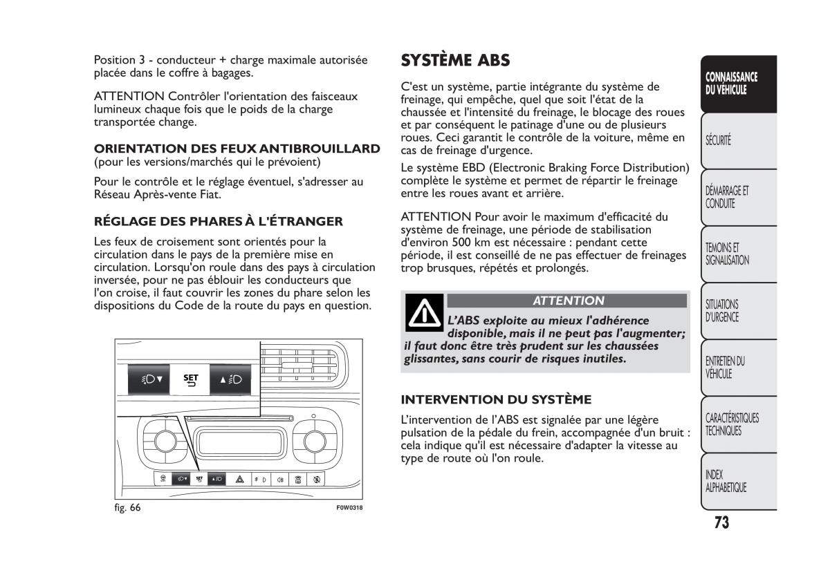 Fiat Panda II 2 manuel du proprietaire / page 77