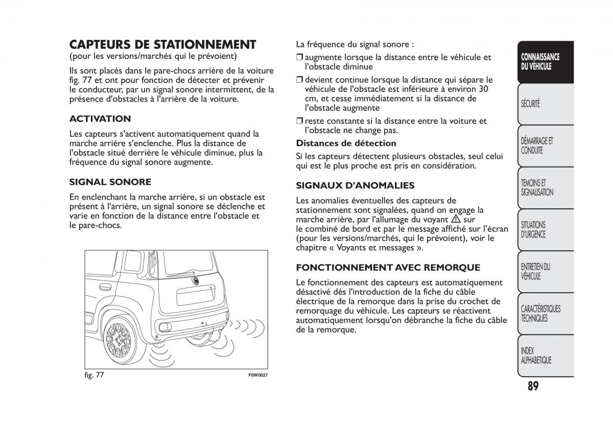 Fiat Panda II 2 manuel du proprietaire / page 93