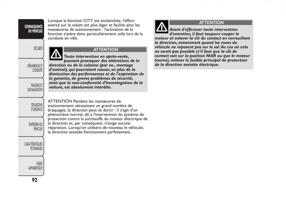 Fiat Panda II 2 manuel du proprietaire / page 96