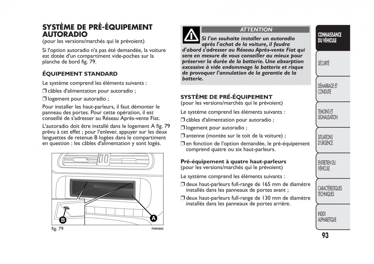 Fiat Panda II 2 manuel du proprietaire / page 97