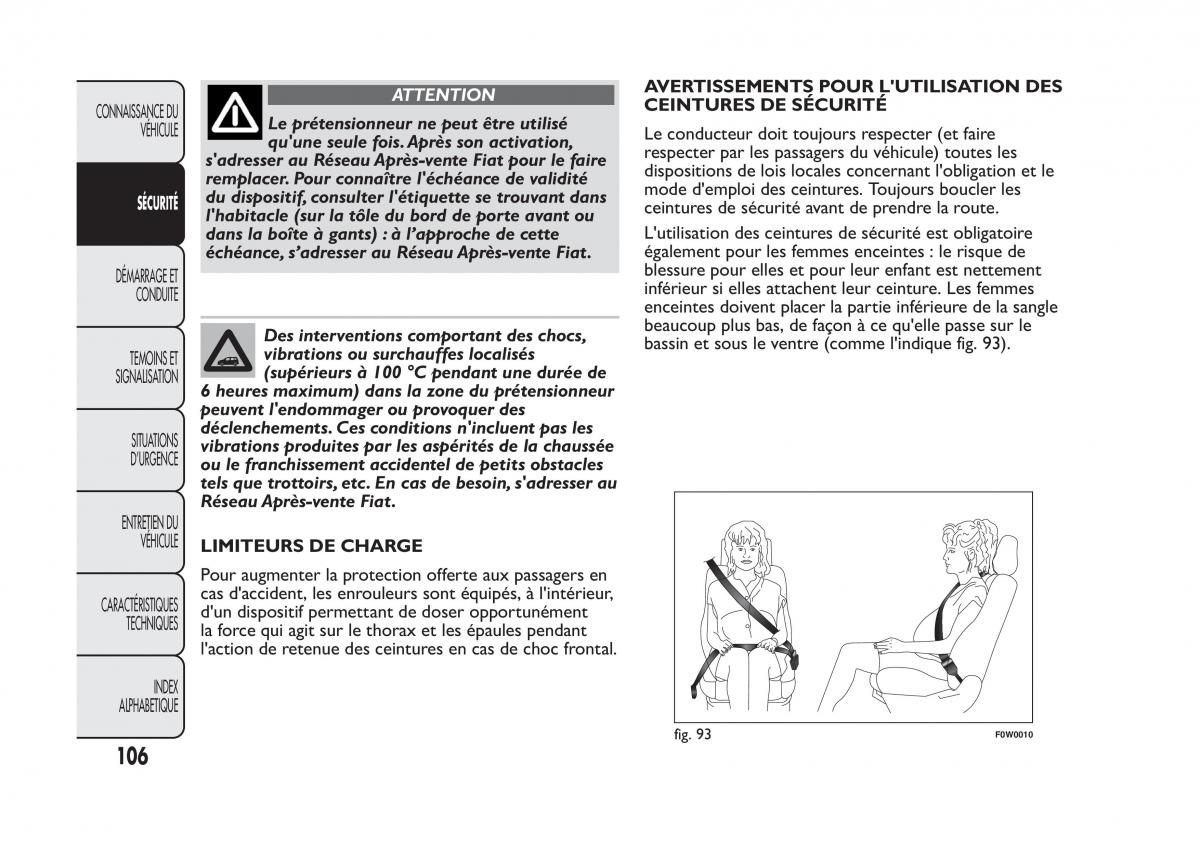 Fiat Panda II 2 manuel du proprietaire / page 110