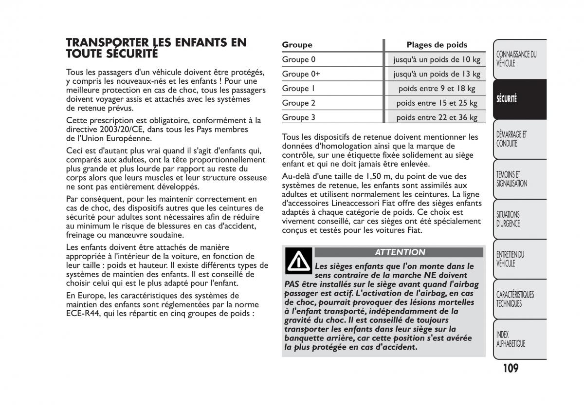 Fiat Panda II 2 manuel du proprietaire / page 113