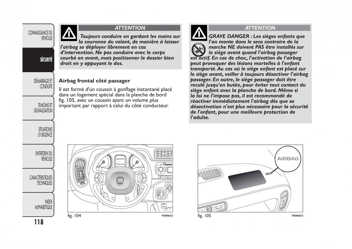 Fiat Panda II 2 manuel du proprietaire / page 122