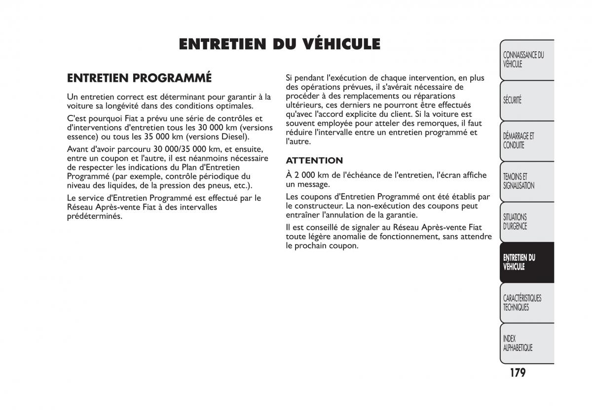 Fiat Panda II 2 manuel du proprietaire / page 183