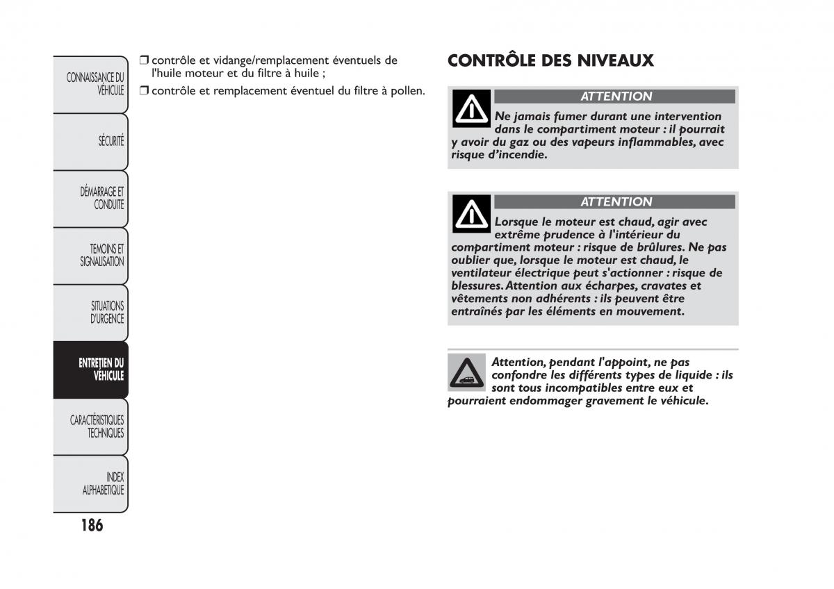 Fiat Panda II 2 manuel du proprietaire / page 190