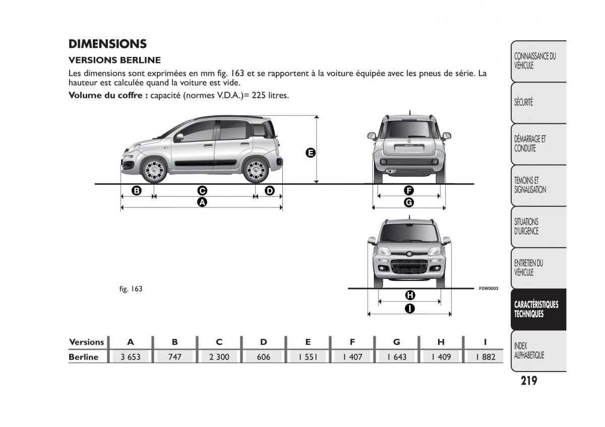 Fiat Panda II 2 manuel du proprietaire / page 223