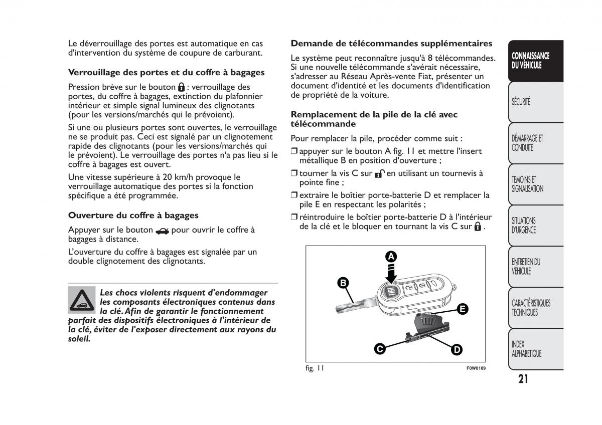 Fiat Panda II 2 manuel du proprietaire / page 25