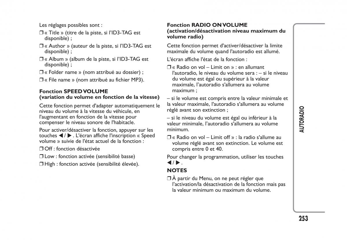 Fiat Panda II 2 manuel du proprietaire / page 257