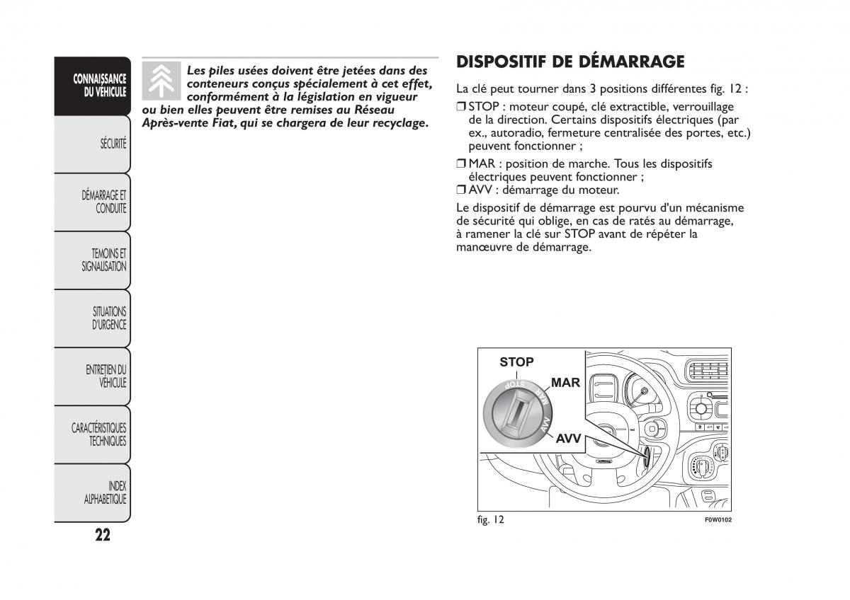 Fiat Panda II 2 manuel du proprietaire / page 26