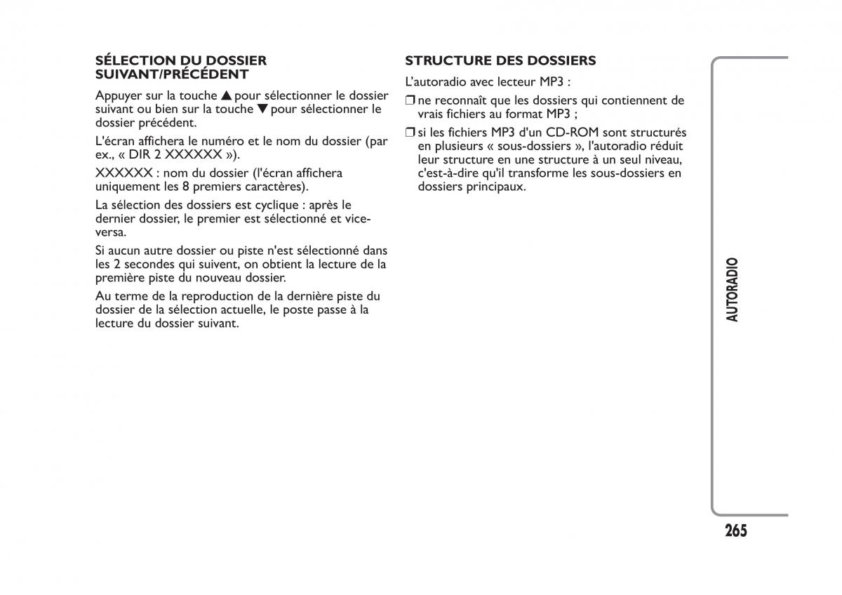 Fiat Panda II 2 manuel du proprietaire / page 269