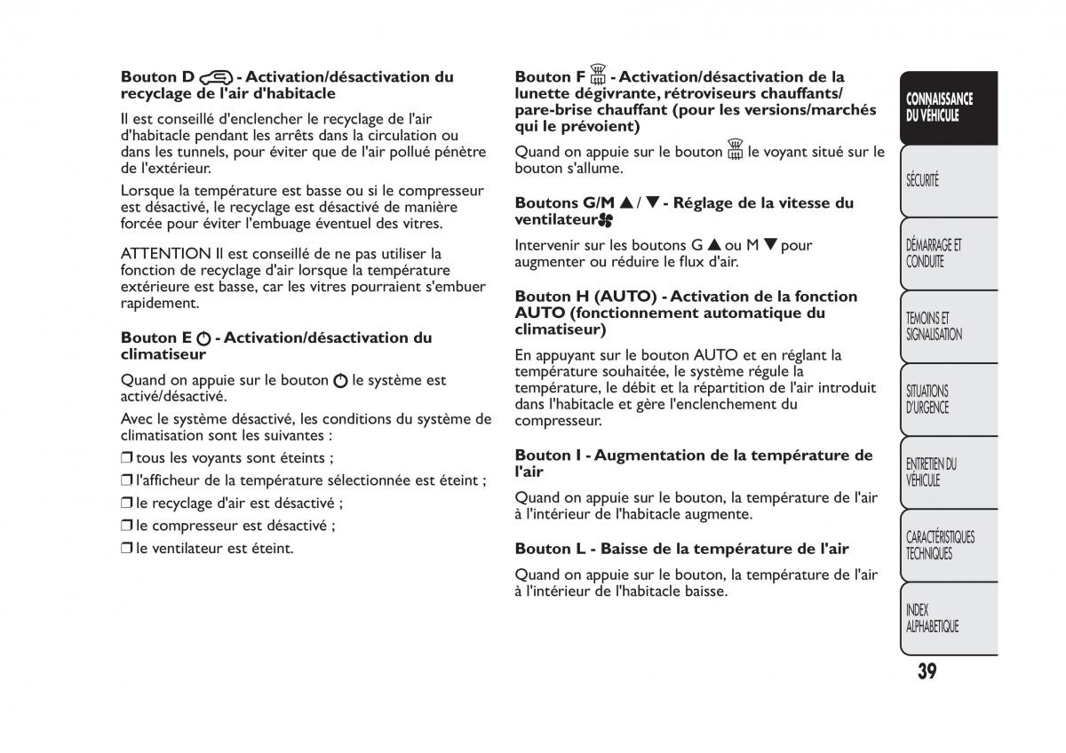 Fiat Panda II 2 manuel du proprietaire / page 43