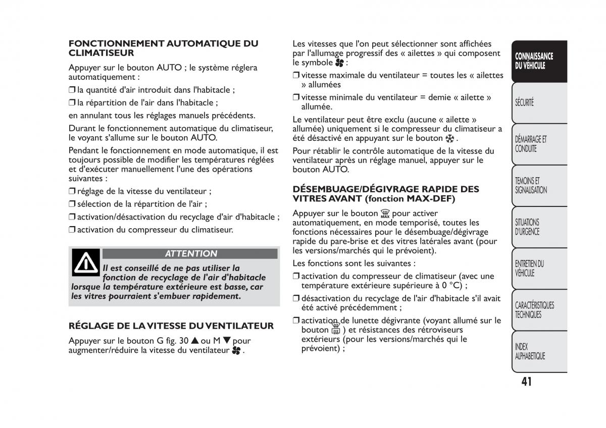 Fiat Panda II 2 manuel du proprietaire / page 45