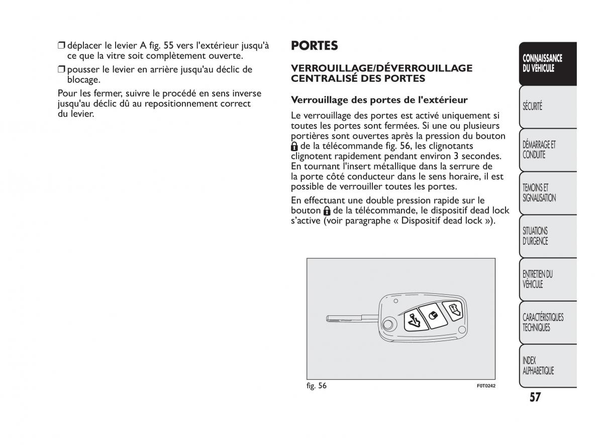 Fiat Qubo manuel du proprietaire / page 58