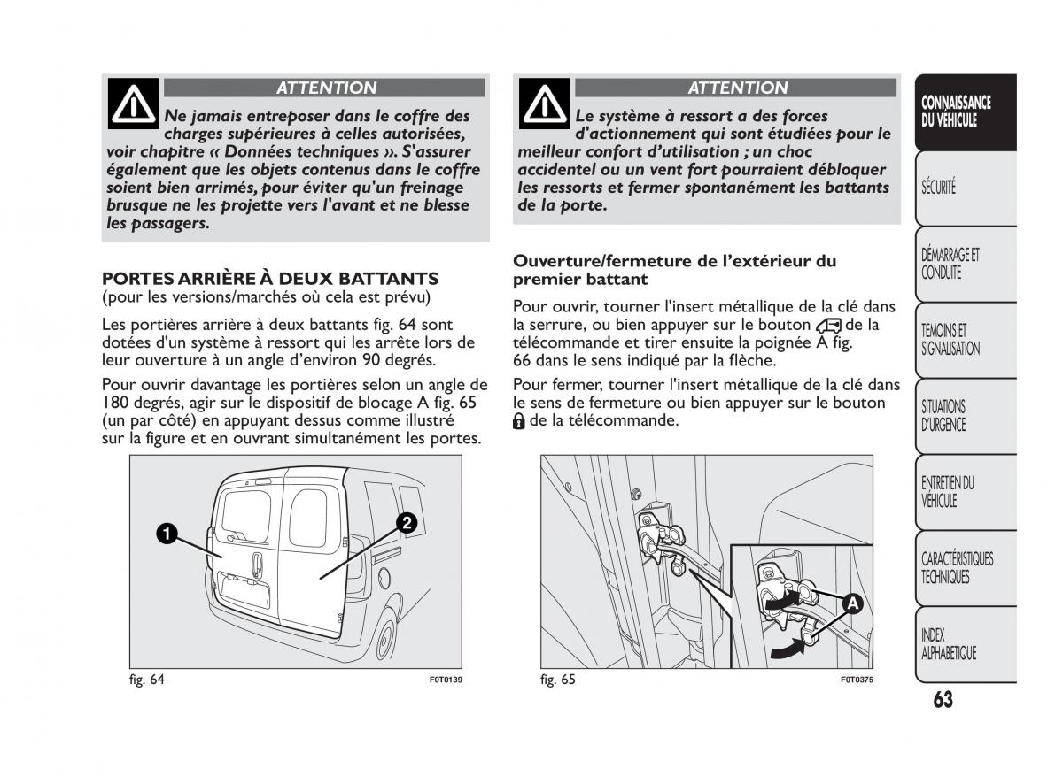 Fiat Qubo manuel du proprietaire / page 64