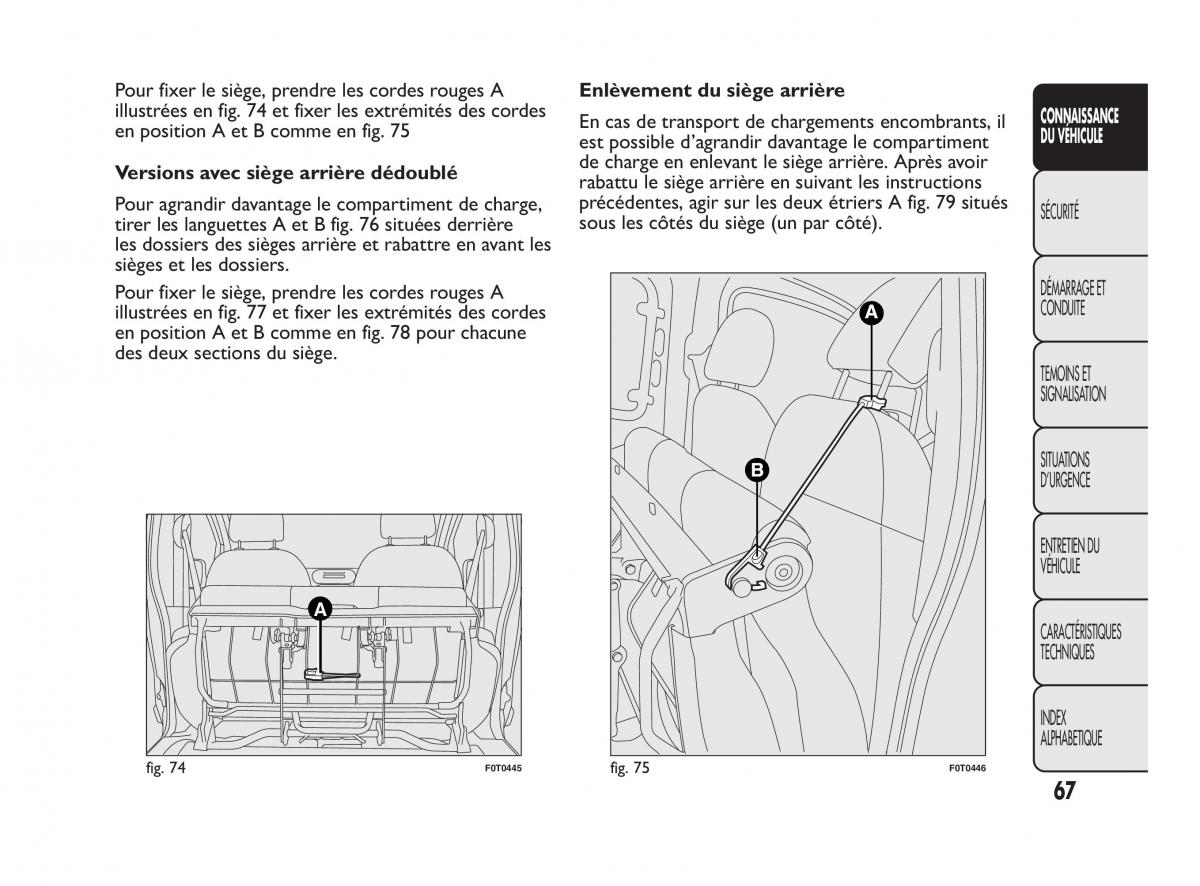 Fiat Qubo manuel du proprietaire / page 68