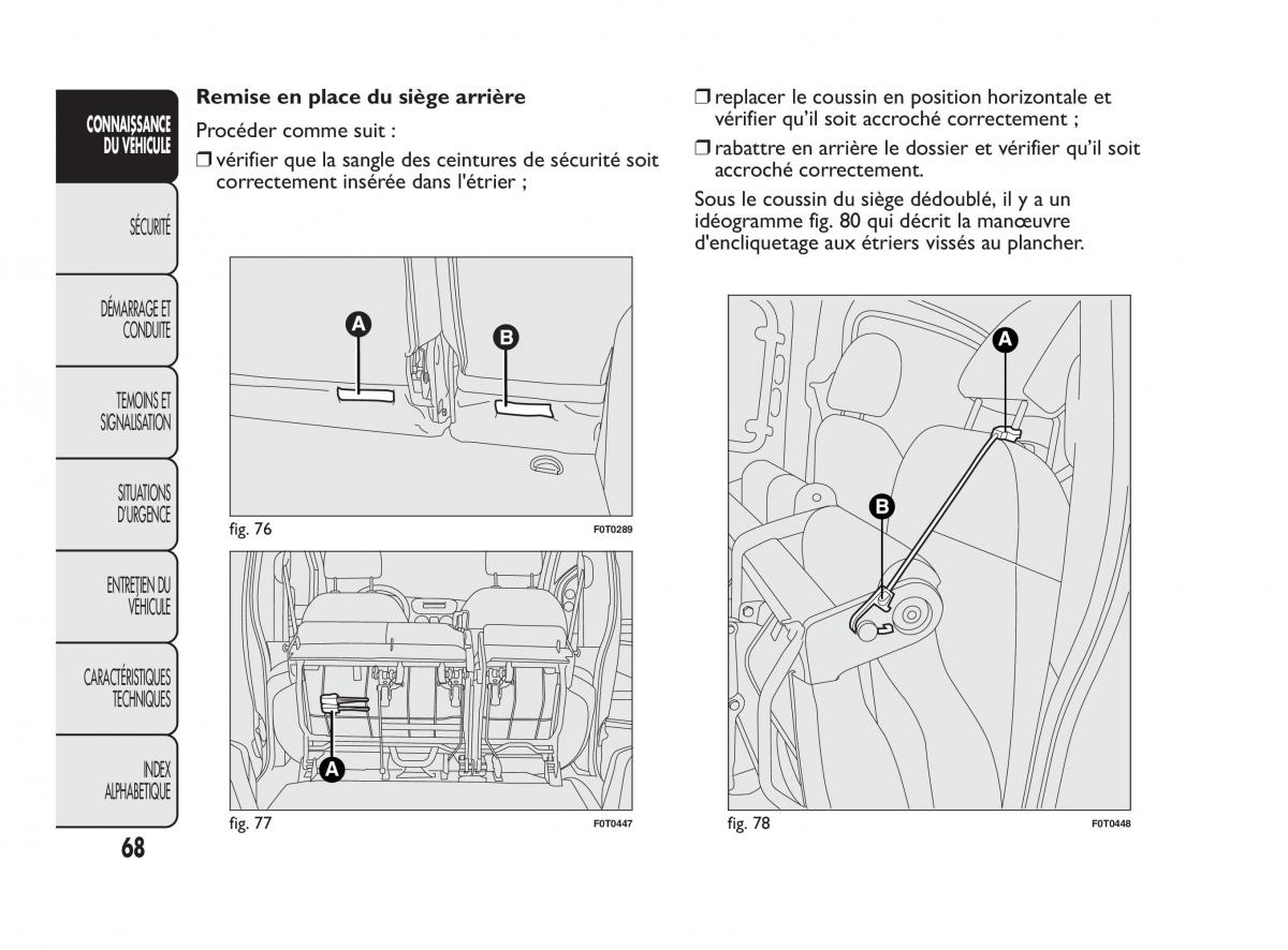 Fiat Qubo manuel du proprietaire / page 69