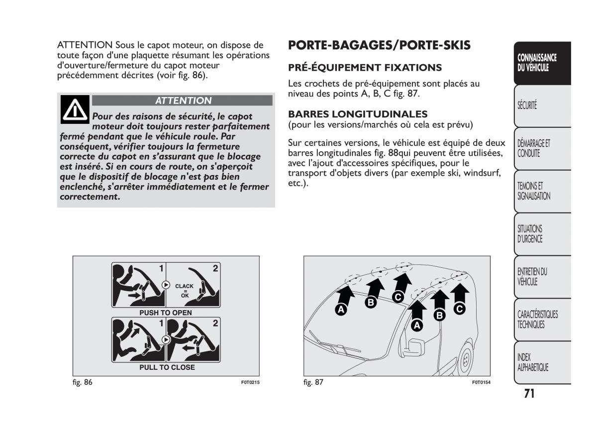 Fiat Qubo manuel du proprietaire / page 72