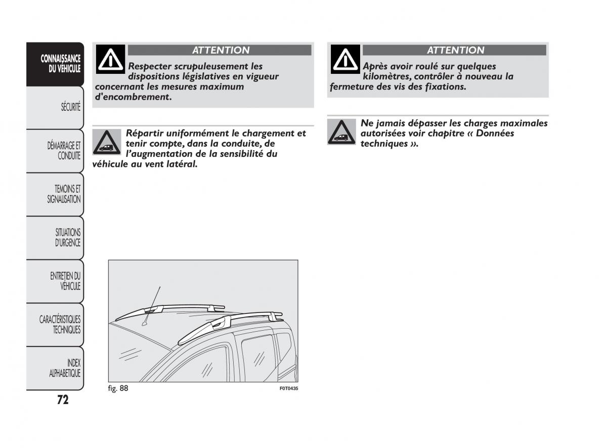 Fiat Qubo manuel du proprietaire / page 73