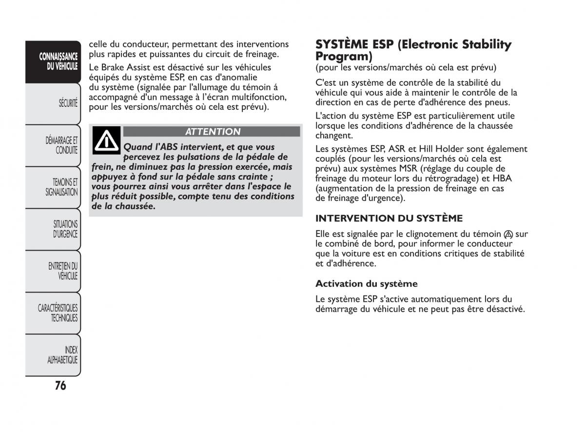 Fiat Qubo manuel du proprietaire / page 77