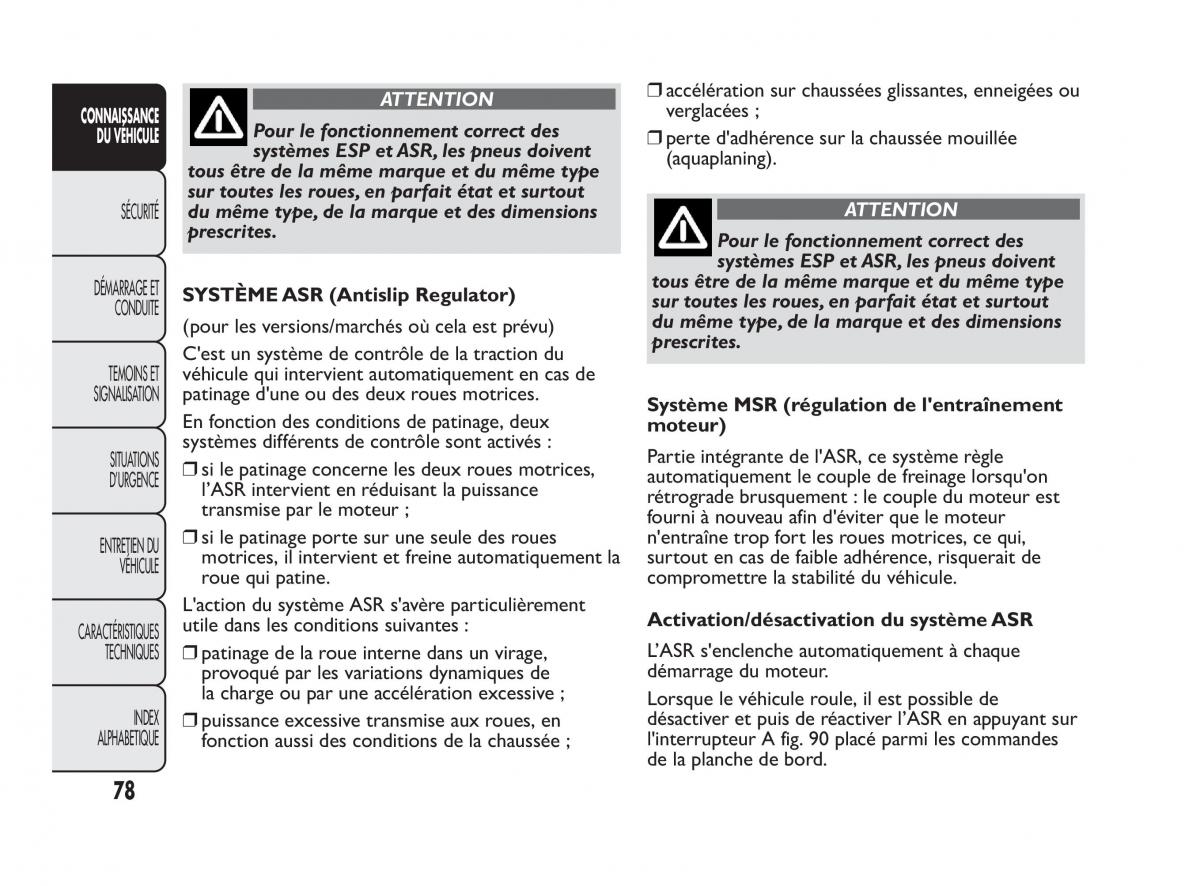 Fiat Qubo manuel du proprietaire / page 79