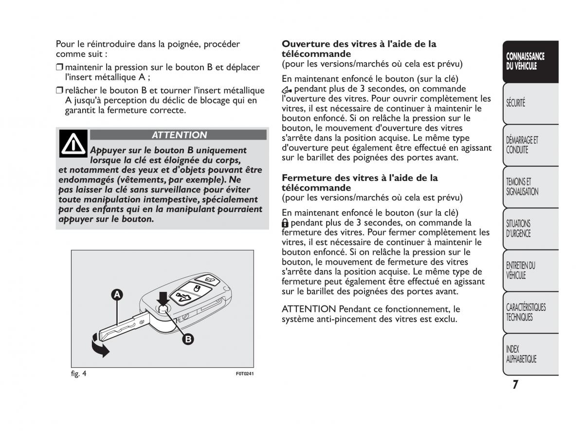 Fiat Qubo manuel du proprietaire / page 8