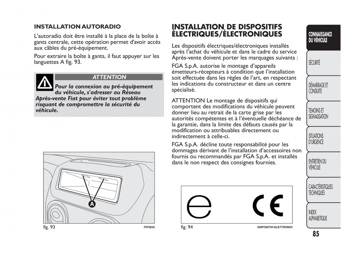 Fiat Qubo manuel du proprietaire / page 86