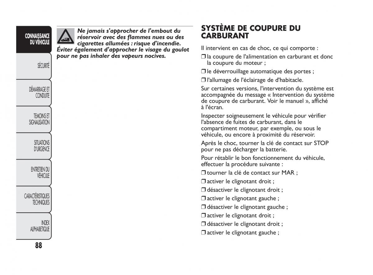 Fiat Qubo manuel du proprietaire / page 89