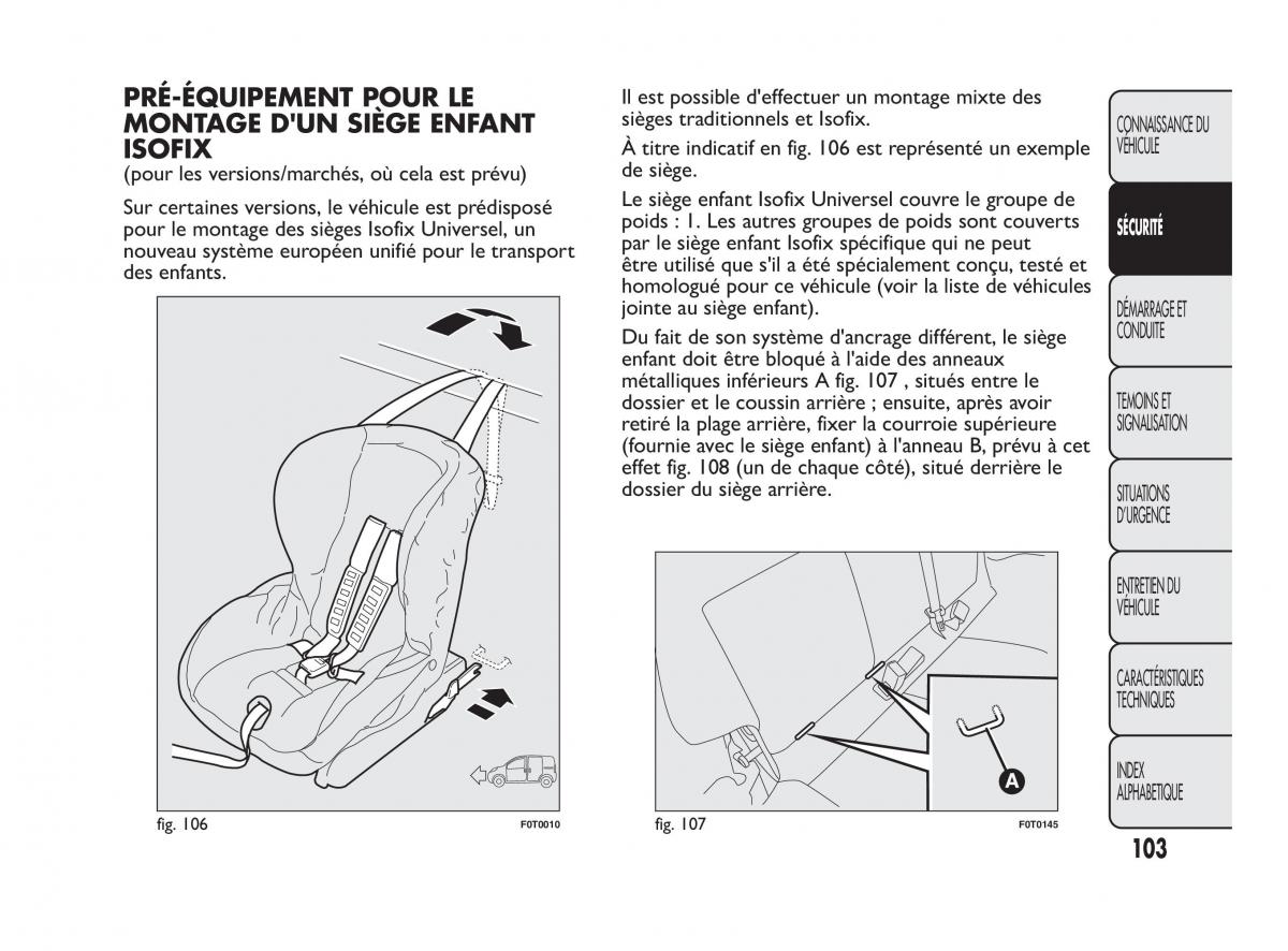 Fiat Qubo manuel du proprietaire / page 104