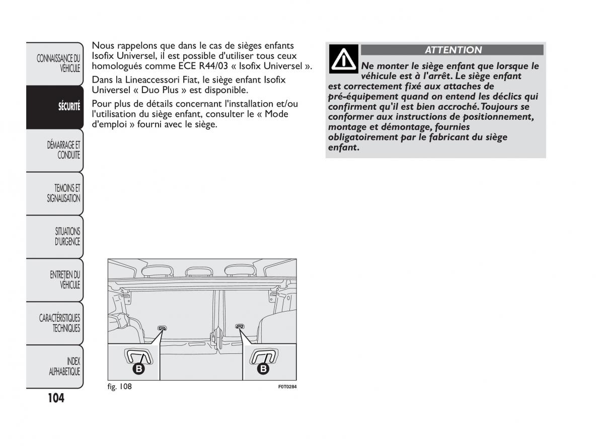 Fiat Qubo manuel du proprietaire / page 105